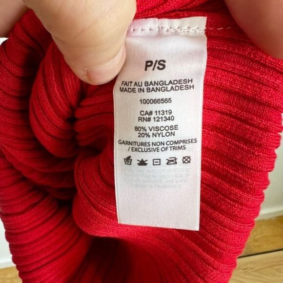 Dynamite Women’s Small Red Rib Knit Bodycon Sleeveless Slit Midi Dress - Picture 6 of 8